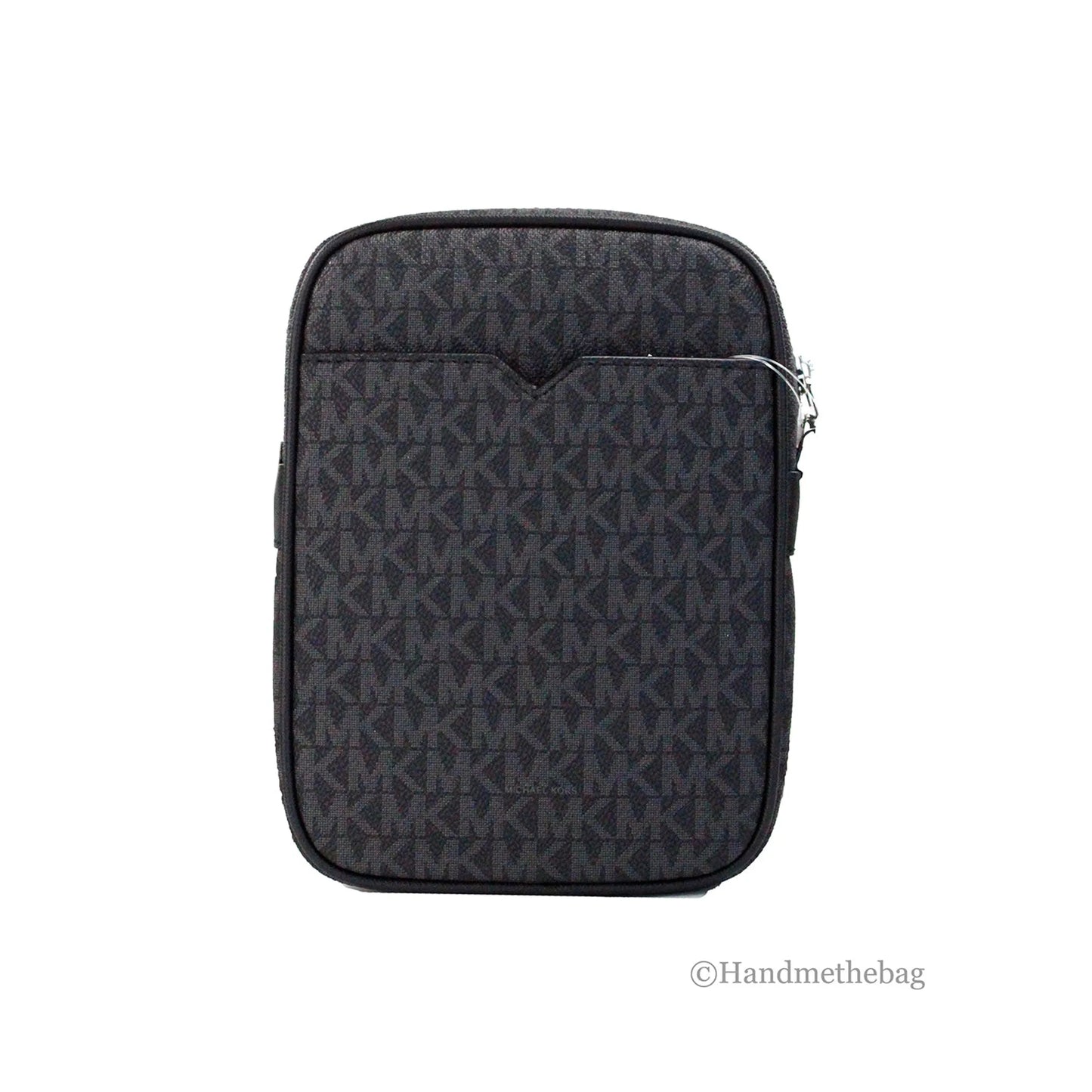 Michael Kors Flight Black PVC North South Chain Crossbody