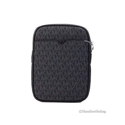 Michael Kors Flight Black PVC North South Chain Crossbody