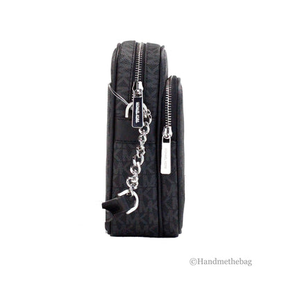 Michael Kors Flight Black PVC North South Chain Crossbody