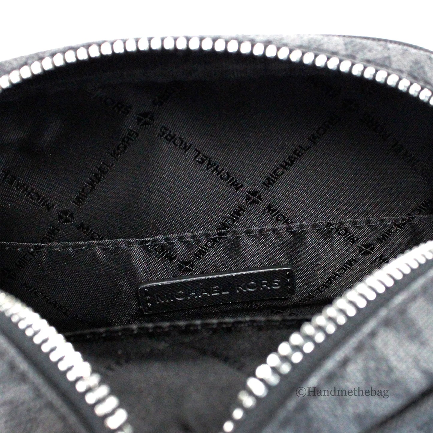 Michael Kors Flight Black PVC North South Chain Crossbody