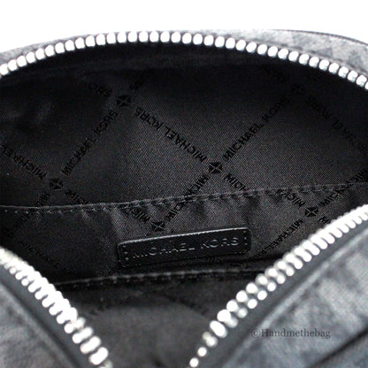 Michael Kors Flight Black PVC North South Chain Crossbody