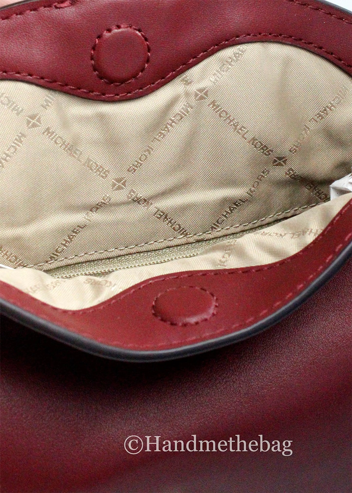 Michael Kors Gabby Dark Cherry Foldover Hobo Crossbody Bag