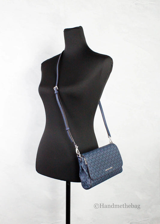 Michael Kors Medium Navy Convertible Pouchette Crossbody Bag