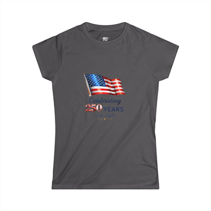 Women's Tee - USA Flag "Celebrating 250 Years"  1776–2026 Patriotic Independence Day Shirt