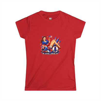 Women's Tee — '250 1776–2026' Patriotic Pinup Fourth of July Shirt