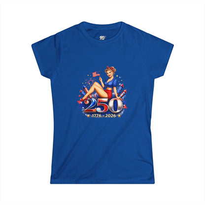 Women's Tee — 250th Anniversary Pinup Tee - 1776-2026 Patriotic Fourth of July Shirt