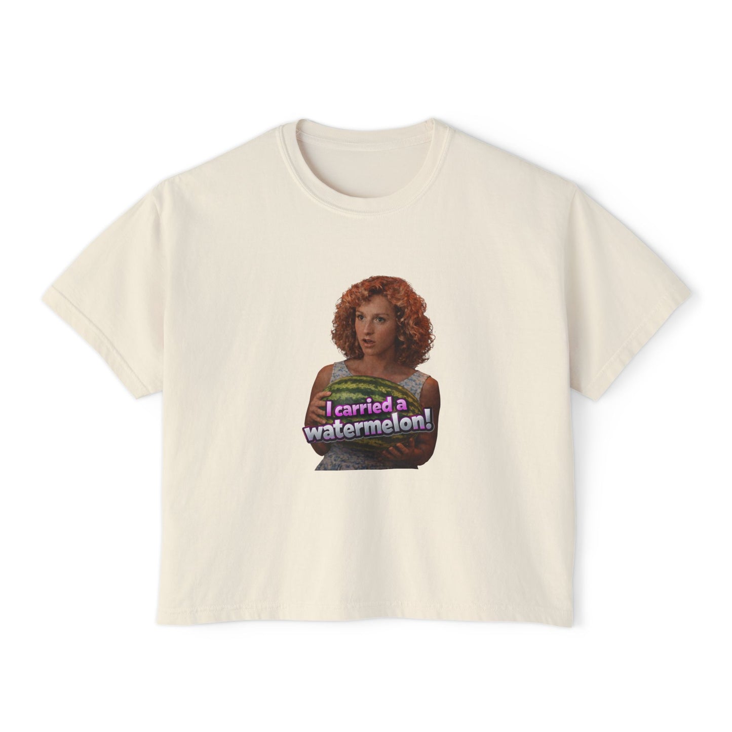 Women's Boxy Tee — I Carried a Watermelon Funny Graphic Crop Shirt