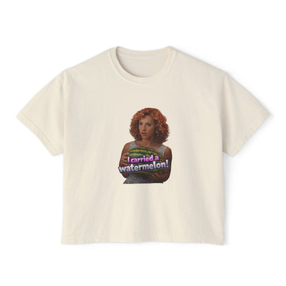 Women's Boxy Tee — I Carried a Watermelon Funny Graphic Crop Shirt