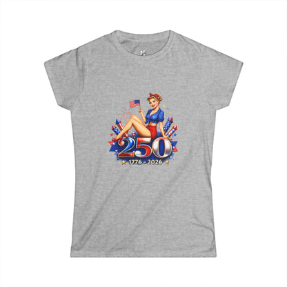 Women's Tee — 250th Anniversary Pinup Tee - 1776-2026 Patriotic Fourth of July Shirt
