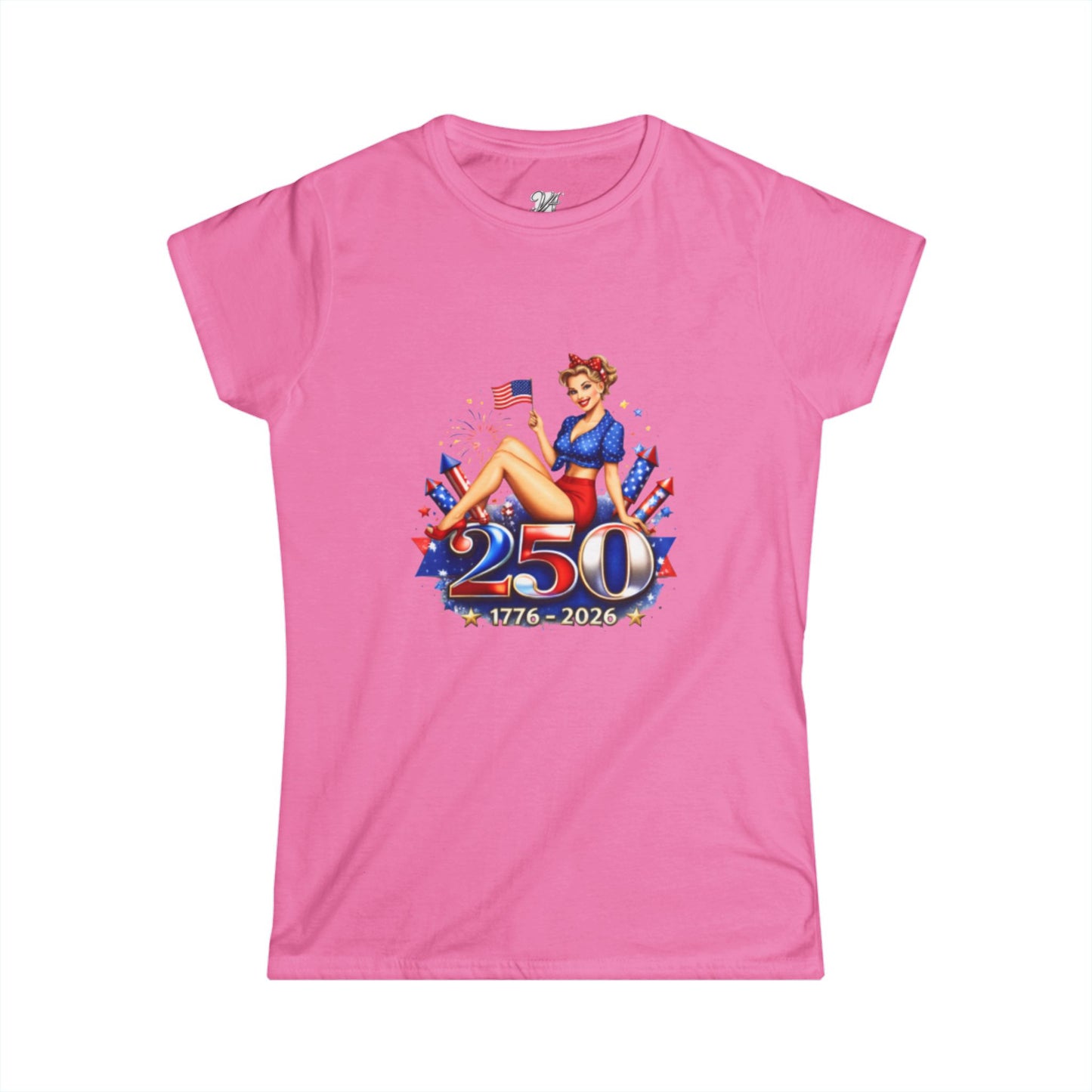 Women's Tee — 250th Anniversary Pinup Tee - 1776-2026 Patriotic Fourth of July Shirt