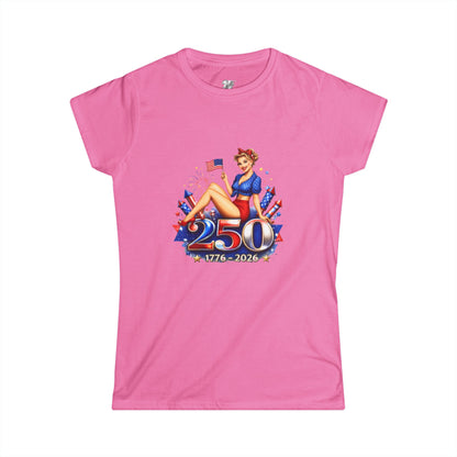 Women's Tee — 250th Anniversary Pinup Tee - 1776-2026 Patriotic Fourth of July Shirt