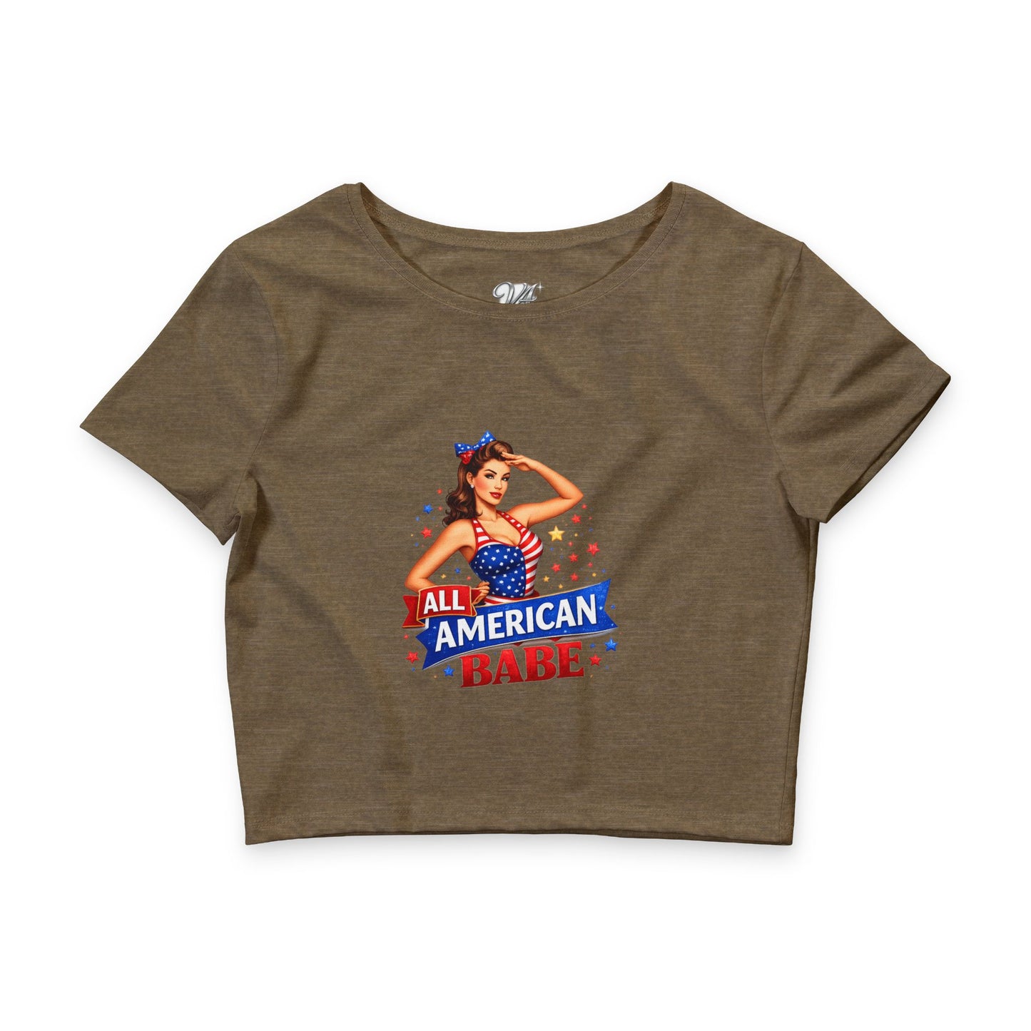 Women’s Crop Top — All American Babe Crop Tee — Patriotic 4th of July