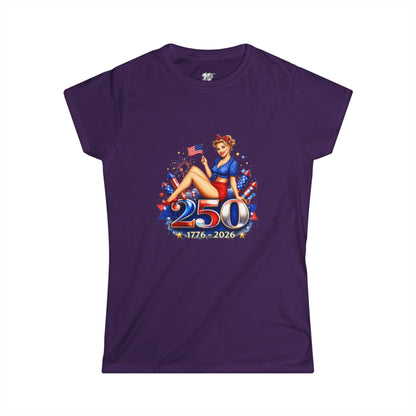 Women's Tee — 250th Anniversary Pinup Tee - 1776-2026 Patriotic Fourth of July Shirt