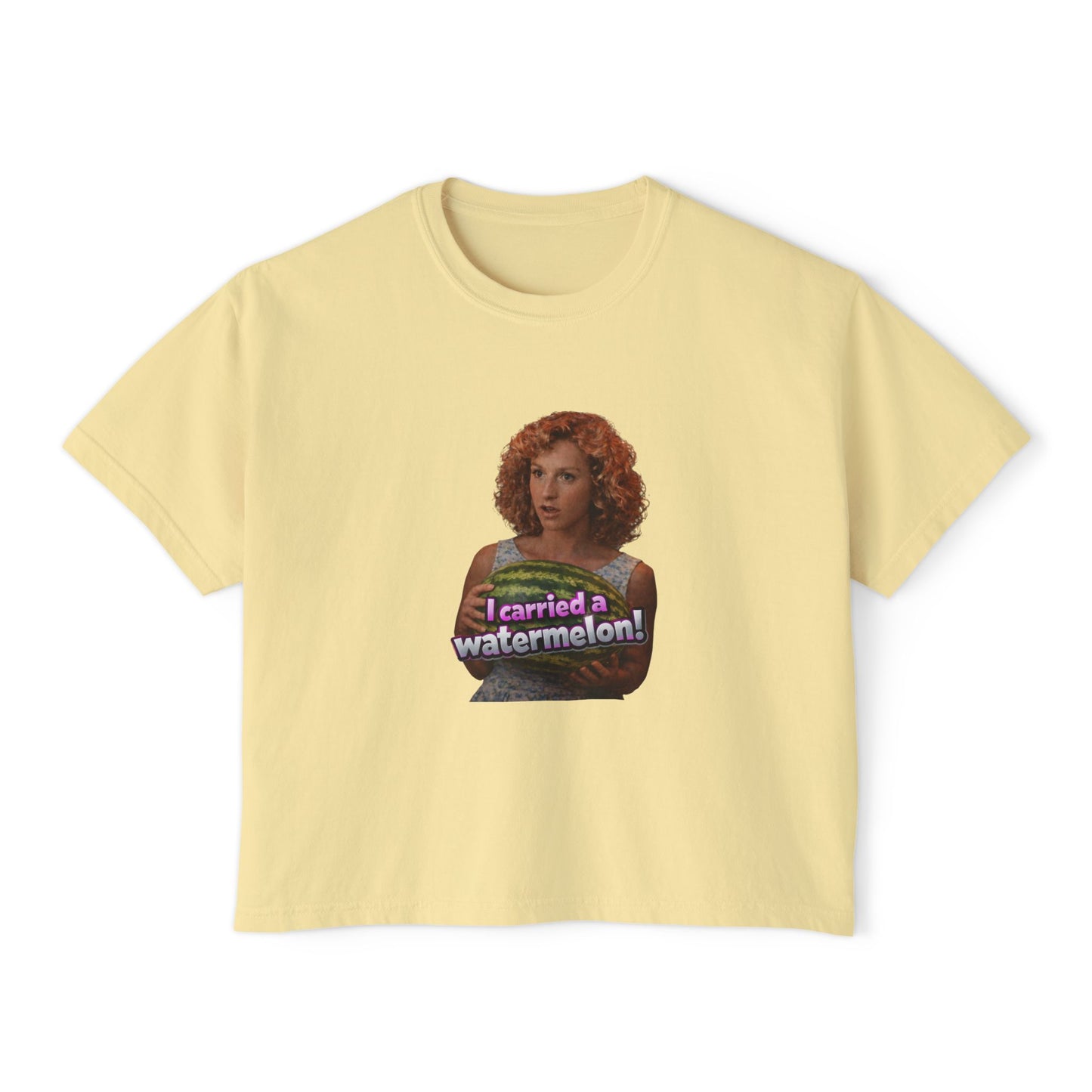 Women's Boxy Tee — I Carried a Watermelon Funny Graphic Crop Shirt