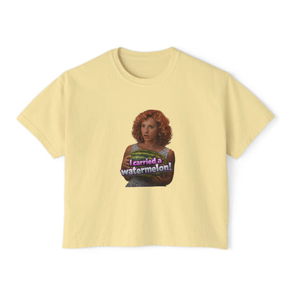 Women's Boxy Tee — I Carried a Watermelon Funny Graphic Crop Shirt