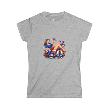 Women's Tee — '250 1776–2026' Patriotic Pinup Fourth of July Shirt