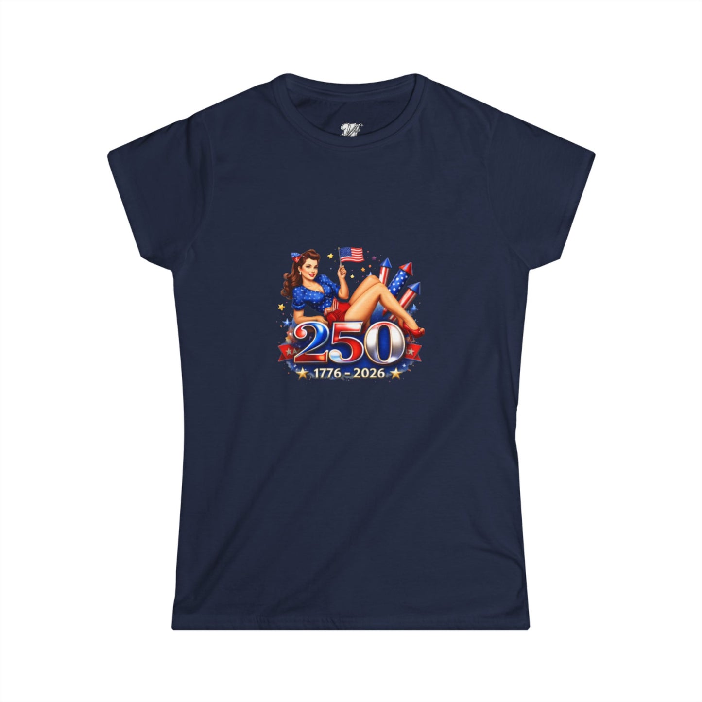 Women's Tee — '250 1776–2026' Patriotic Pinup Fourth of July Shirt