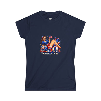 Women's Tee — '250 1776–2026' Patriotic Pinup Fourth of July Shirt