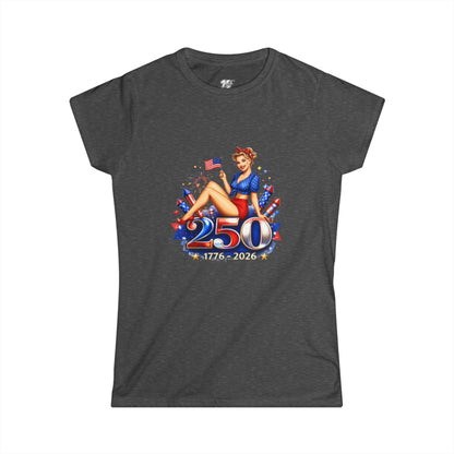 Women's Tee — 250th Anniversary Pinup Tee - 1776-2026 Patriotic Fourth of July Shirt