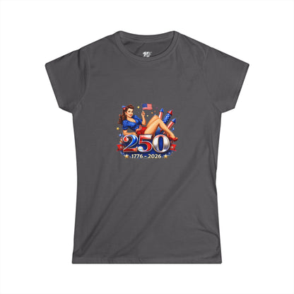 Women's Tee — '250 1776–2026' Patriotic Pinup Fourth of July Shirt