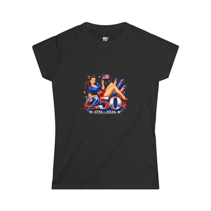 Women's Tee — '250 1776–2026' Patriotic Pinup Fourth of July Shirt