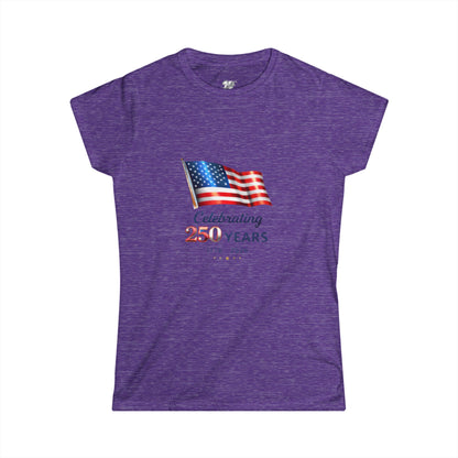 Women's Tee - USA Flag "Celebrating 250 Years"  1776–2026 Patriotic Independence Day Shirt