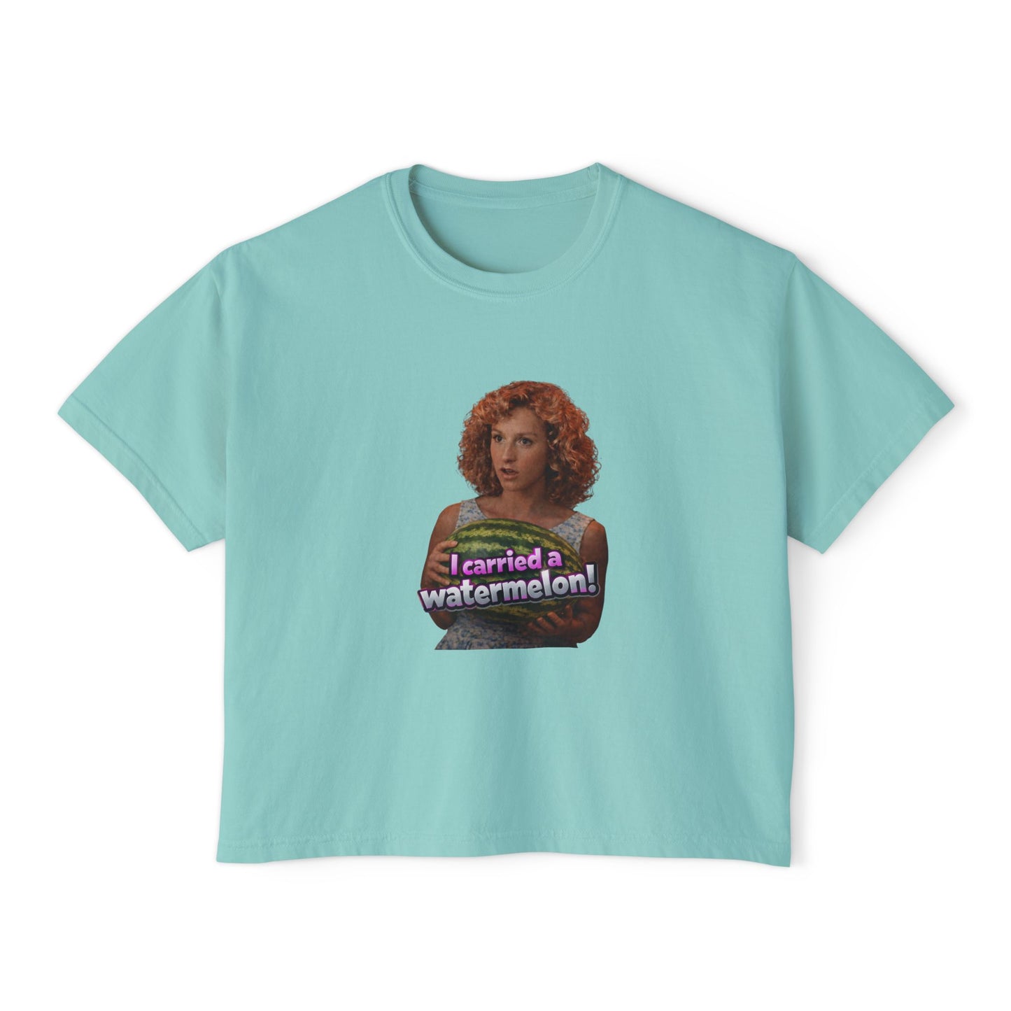 Women's Boxy Tee — I Carried a Watermelon Funny Graphic Crop Shirt