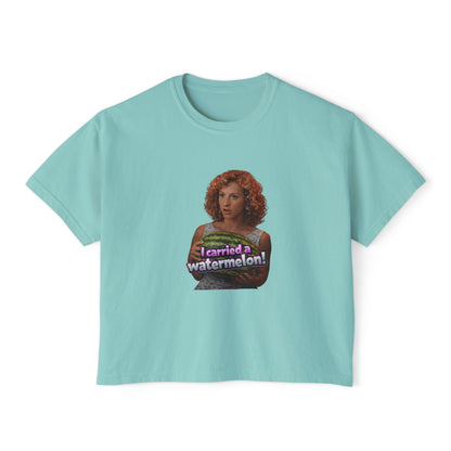 Women's Boxy Tee — I Carried a Watermelon Funny Graphic Crop Shirt