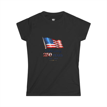 Women's Tee - USA Flag "Celebrating 250 Years"  1776–2026 Patriotic Independence Day Shirt
