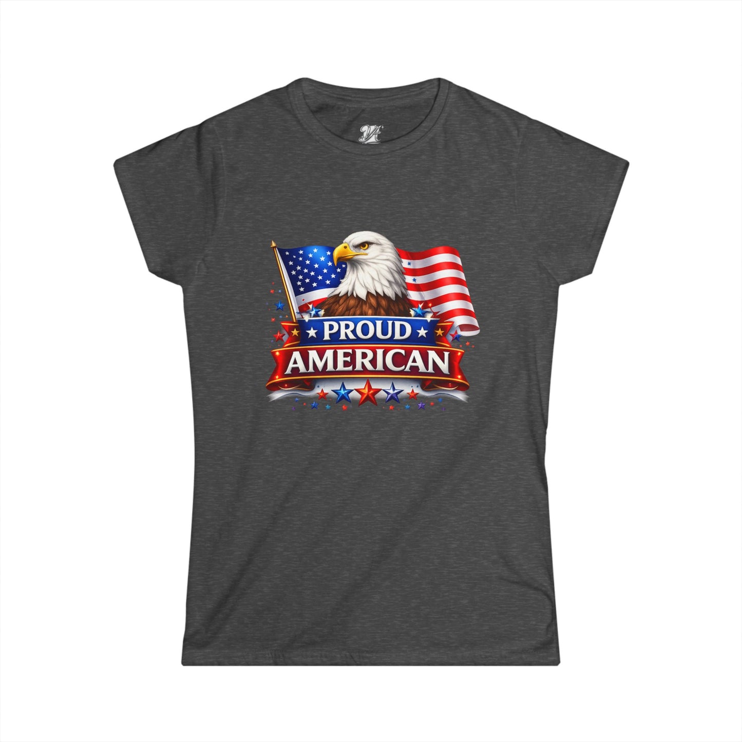 Women's Tee — Proud American — Bald Eagle & Flag Patriotic T-Shirt