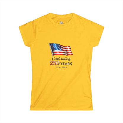Women's Tee - USA Flag "Celebrating 250 Years"  1776–2026 Patriotic Independence Day Shirt